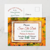 Herbstlaub Herbsthochzeit speichern das Datum Ankündigungspostkarte (Vorne/Hinten)