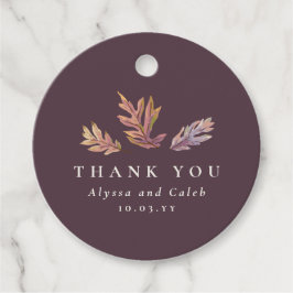 Herbstlaub Herbsthochzeit vielen Dank Geschenkanhänger