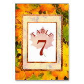 Herbstlaub Herbsthochzeitskarte Tischnummer (Rückseite)
