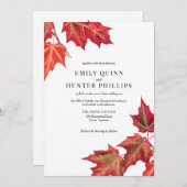 Herbstlaub Herbstillustrierung Einladung Hochzeit (Vorne/Hinten)