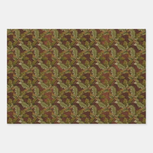 Herbstlaub Herbstmuster Geschenkpapier Set (Vorderseite 3)