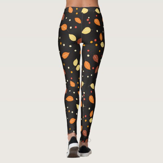 Herbstlaub Herbstmuster Leggings (Rückseite)