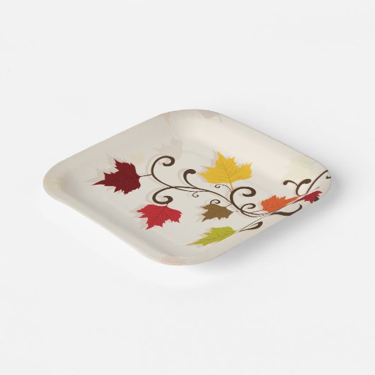 Herbstlaub Herbsturlaub Erntedank Pappteller (Gewinkelt)