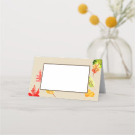 Herbstlaub Herbstzelt-Lebensmittelkarten Platzkarte