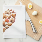 Herbstlaub Herz geformt Geschirrtuch (Viertel Falte)