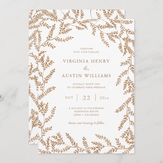 Herbstlaub Hochzeit Einladung (Vorne/Hinten)