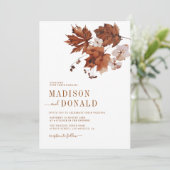 Herbstlaub Hochzeit Einladung (Stehend Vorderseite)