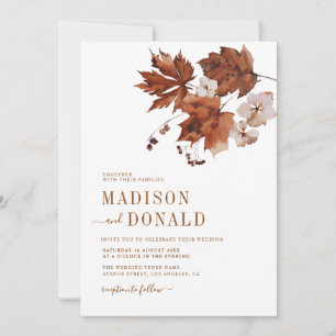 Herbstlaub Hochzeit Einladung