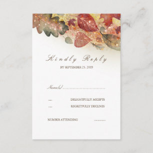 Herbstlaub Hochzeit RSVP