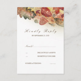 Herbstlaub Hochzeit RSVP Karte