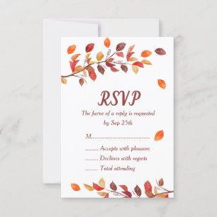 Herbstlaub Hochzeit RSVP Karten