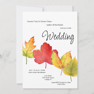 Herbstlaub Hochzeitseinladung Einladung