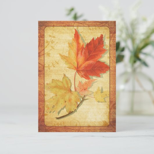 Herbstlaub Hochzeitskarte (RSVP-Karte) RSVP Karte (Stehend Vorderseite)