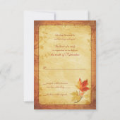 Herbstlaub Hochzeitskarte (RSVP-Karte) RSVP Karte (Rückseite)