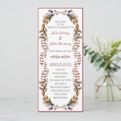 Herbstlaub-Hochzeitsprogramm Einladung (Stehend Vorderseite)