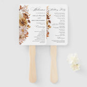 Herbstlaub Hochzeitsprogramm Handfächer (Vorne und Hinten)