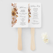 Herbstlaub Hochzeitsprogramm Handfächer (Vorne und Hinten)