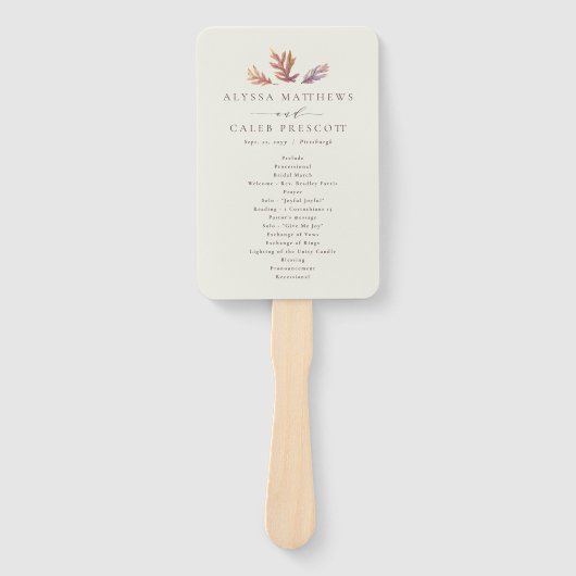 Herbstlaub Hochzeitsprogramm Herbstpflaume Fächer (Vorderseite)