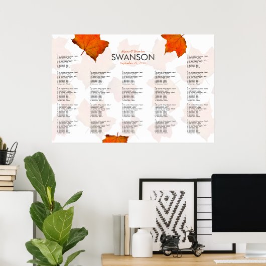 Herbstlaub Hochzeitssattel Poster (Heimbüro)