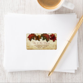 Herbstlaub Hochzeitstempel Adressaufkleber