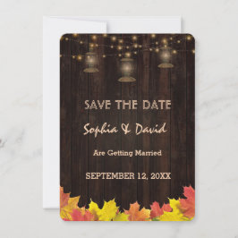 Herbstlaub Holz Alte Lanterns Save the Date Einladung