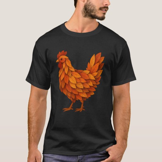 Herbstlaub Huhn T-Shirt (Vorderseite)
