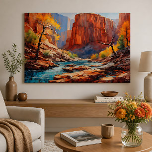 Herbstlaub im Canyon Poster