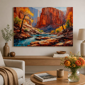 Herbstlaub im Canyon  Poster