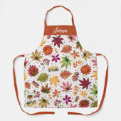 Herbstlaub im Herbst ernten Erntedank Name Schürze (Vorderseite)