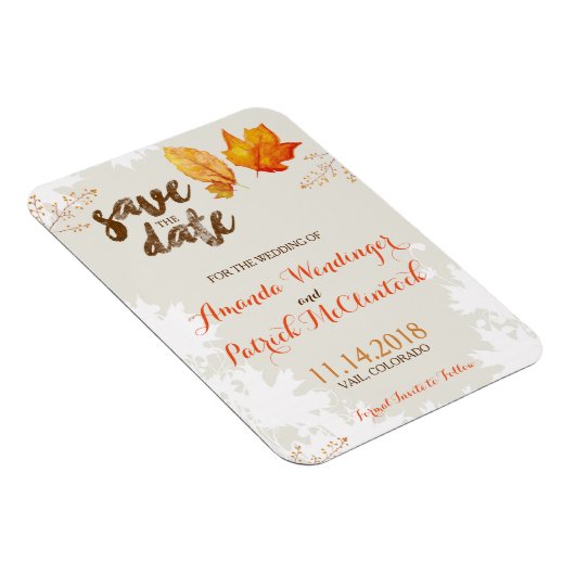 Herbstlaub im Herbst speichern das Datumsfenster Magnet (Rechte Seite)