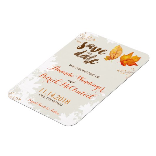 Herbstlaub im Herbst speichern das Datumsfenster Magnet (Linke Seite)