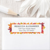 Herbstlaub in Aquarellfarben geben das Adressetike (Insitu)