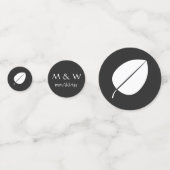 Herbstlaub in Black Table Confetti Konfetti (Rückseiten)