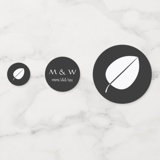 Herbstlaub in Black Table Confetti Konfetti (Rückseiten)