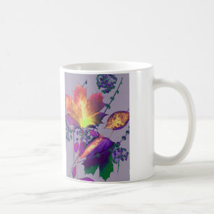 Herbstlaub in Flieder Kaffeetasse