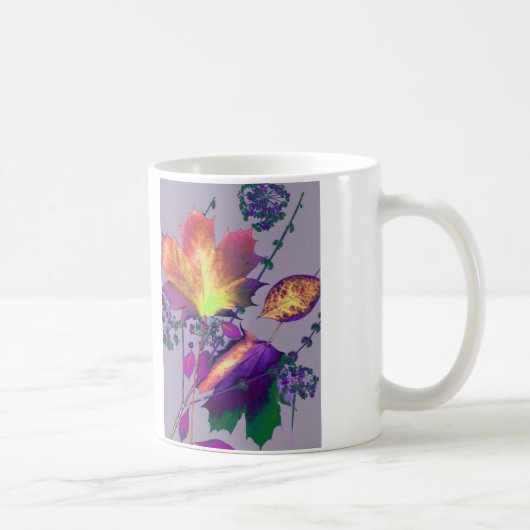 Herbstlaub in Flieder Kaffeetasse (Rechts)
