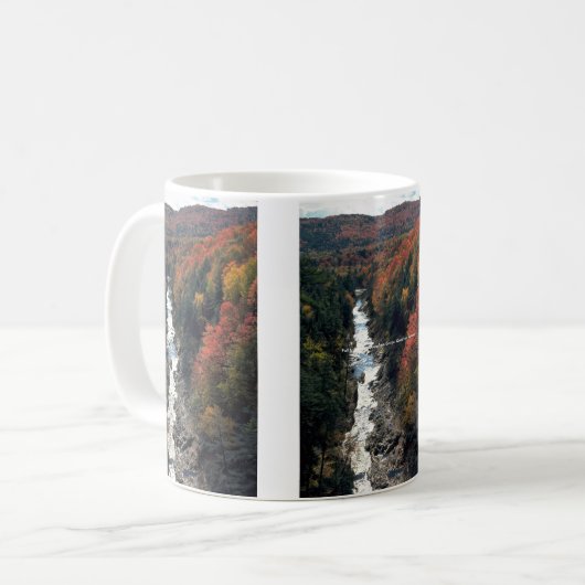 Herbstlaub in Queechee Schlucht, Queechee, Kaffeetasse (Vorderseite Links)