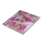 Herbstlaub in Rosa und Schwarz Fliese (Seite)
