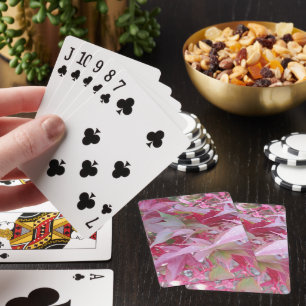 Herbstlaub in Rosa und Schwarz Spielkarten