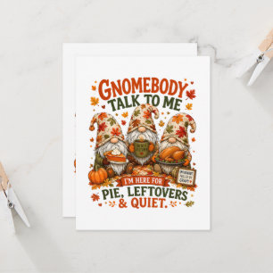 Herbstlaub Introvertierte Gnome Thanksgiving Einladung