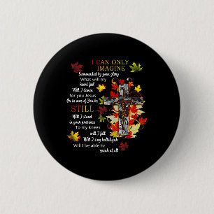 Herbstlaub Jesus Cross I kann sich Christliche Re Button