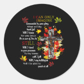 Herbstlaub Jesus Cross I kann sich Christliche Re Runder Aufkleber (Vorderseite)