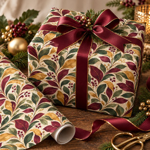 Herbstlaub-Juweltöne Geschenkpapier