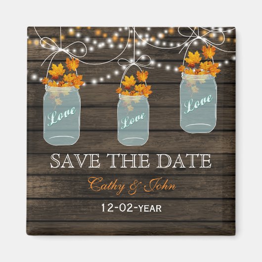 Herbstlaub Kaugrube Save the Date Magnet (Vorne)