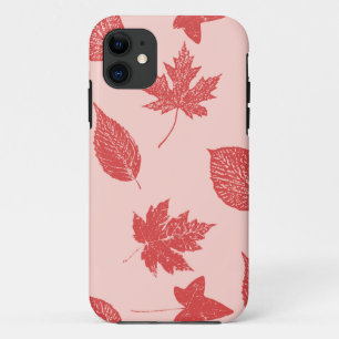 Herbstlaub - Korallenorange und Pink iPhone 11 Hülle