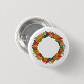 Herbstlaub-Kranzkreis Button (Vorne & Hinten)