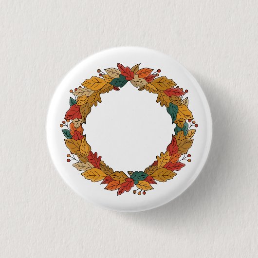Herbstlaub-Kranzkreis Button (Vorderseite)