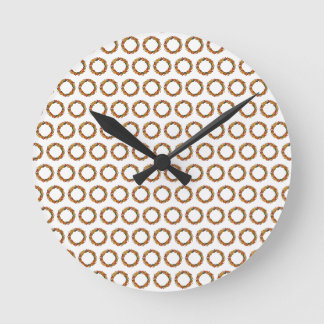 Herbstlaub-Kranzkreis Runde Wanduhr