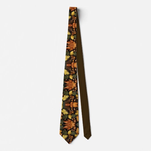 Herbstlaub Krawatte – Wasserfarben Herbstmode (Vorderseite)