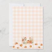 Herbstlaub-Kürbis1Gingham-Dankfest-Party Einladung (Rückseite)